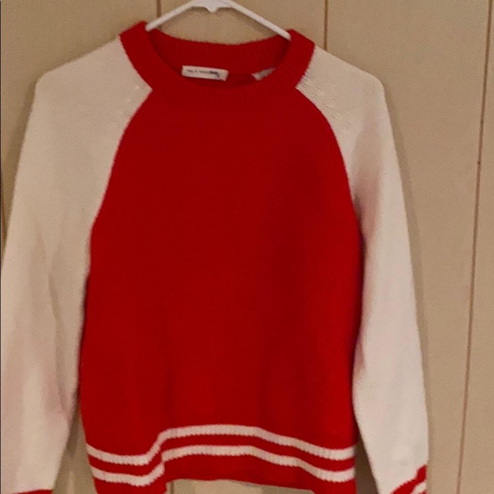 Res and white wool rag and bone sweater
